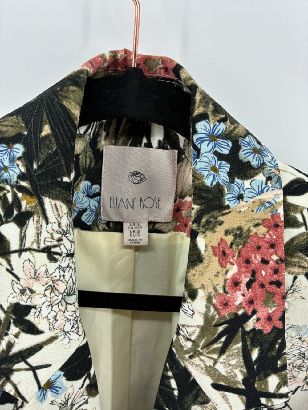 Floral Print Women's Blazer Jacket - Multicolor - Picture 2 of 9